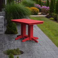 A&L Furniture Amish-Made 4' Outdoor Poly Dining Table, Bright Red