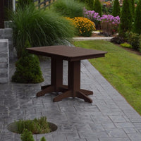 A&L Furniture Amish-Made 4' Outdoor Poly Dining Table, Tudor Brown