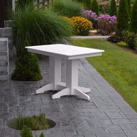 A&L Furniture Amish-Made 4' Outdoor Poly Dining Table, White