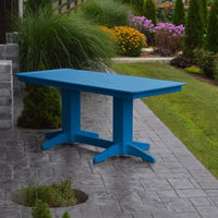 A&L Furniture Amish-Made 6' Outdoor Poly Dining Table, Blue