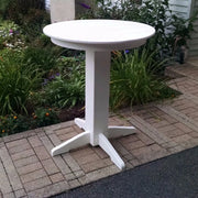 A&L Furniture 33" Round Outdoor Poly Bar Table, White
