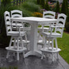 A&L Furniture Co. Poly 5pc Ladderback Bar Set with Square Table, White
