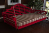 A&L Furniture Amish-Made Yellow Pine Marlboro Swing Bed, Tractor Red