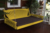 A&L Furniture Amish-Made Pine Fanback Swing Bed, Canary Yellow