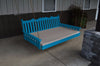 A&L Furniture Amish-Made Pine Royal English Swing Bed, Caribbean Blue