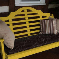 A&L Furniture Amish-Made Pine Marlboro Garden Bench, Canary Yellow