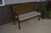 A&L Furniture Amish-Made Pine Fanback Garden Bench, Coffee