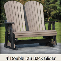 Amish-Made Poly Fan Back Double Glider - Local Pickup ONLY in Downingtown PA