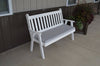 A&L Furniture Amish-Made Pine Traditional English Garden Bench, White