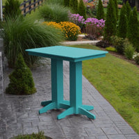A&L Furniture Amish Outdoor Poly 4' Rectangular Bar Table, Aruba Blue