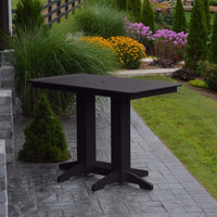 A&L Furniture Amish Outdoor Poly 5' Rectangular Bar Table, Black