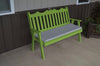 A&L Furniture Amish-Made Pine Royal English Garden Bench, Lime Green
