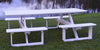 Side View of A&L Furniture Co. 8' Amish-Made Rectangular Poly Walk-In Picnic Table, White
