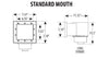Dimensions of Waterway™ Flo-Pro II Standard Mouth Above-Ground Skimmer
