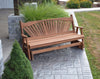 A&L Furniture Cedar Fanback Glider Bench, Oak Finish