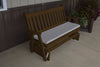 A&L Furniture Amish-Made Pine Traditional English Glider Bench, Coffee