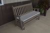 A&L Furniture Amish-Made Pine Traditional English Glider Bench, Olive Gray