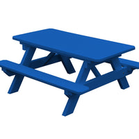 A&L Furniture Amish Poly Kids Picnic Table, Blue