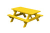 A&L Furniture Amish Poly Kids Picnic Table, Lemon Yellow