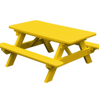 A&L Furniture Amish Poly Kids Picnic Table, Lemon Yellow
