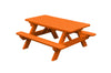 A&L Furniture Amish Poly Kids Picnic Table, Orange