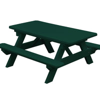 A&L Furniture Amish Poly Kids Picnic Table, Turf Green
