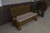 A&L Furniture Amish-Made Pine Royal English Glider Bench, Coffee