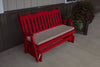 A&L Furniture Amish-Made Pine Royal English Glider Bench, Tractor Red