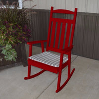 A&L Furniture Pine Classic Porch Rocker, Tractor Red