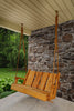 A&L Furniture Blue Mountain Series 4' Rustic Live Edge Timberland Porch Swing, Cedar Stain
