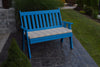 A&L Furniture Amish-Made Poly Traditional English Garden Bench, Blue