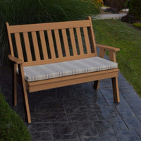 A&L Furniture Amish-Made Poly Traditional English Garden Bench, Cedar