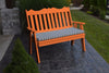 A&L Furniture Amish-Made Poly Royal English Garden Bench, Orange