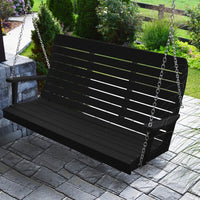 A&L Furniture Amish-Made Poly Winston Porch Swing, Black