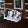 A&L Furniture Amish-Made Poly Marlboro Porch Swing, White