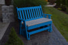 A&L Furniture Amish-Made Poly Traditional English Glider Bench, Blue