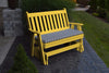 A&L Furniture Amish-Made Poly Traditional English Glider Bench, Lemon Yellow