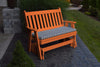 A&L Furniture Amish-Made Poly Traditional English Glider Bench, Orange