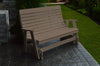 A&L Furniture Amish-Made Poly Winston Glider Bench, Weathered Wood