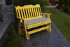 A&L Furniture Amish-Made Poly Royal English Glider Bench, Lemon Yellow