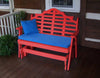 A&L Furniture Amish-Made Poly Marlboro Glider Bench, Bright Red