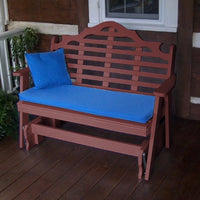 A&L Furniture Amish-Made Poly Marlboro Glider Bench, Cherrywood