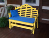 A&L Furniture Amish-Made Poly Marlboro Glider Bench, Lemon Yellow
