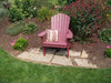 A&L Furniture Amish-Made Poly Fanback Adirondack Chair, Cherrywood