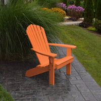 A&L Furniture Amish-Made Poly Fanback Adirondack Chair, Orange