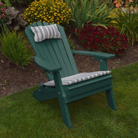 A&L Furniture Co. Amish-Made Folding/Reclining Poly Adirondack Chair, Turf Green