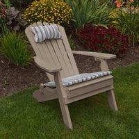 A&L Furniture Co. Amish-Made Folding/Reclining Poly Adirondack Chair, Weathered Wood