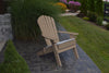A&L Furniture Folding/Reclining Poly Adirondack Chair with Integrated Cupholders, Weathered Wood