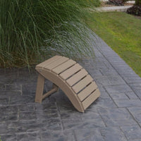 A&L Furniture Folding Poly Ottoman for Adirondack Chairs, Weathered Wood