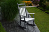 A&L Furniture Amish-Made Poly Porch Rocker, Dark Gray with White Accents